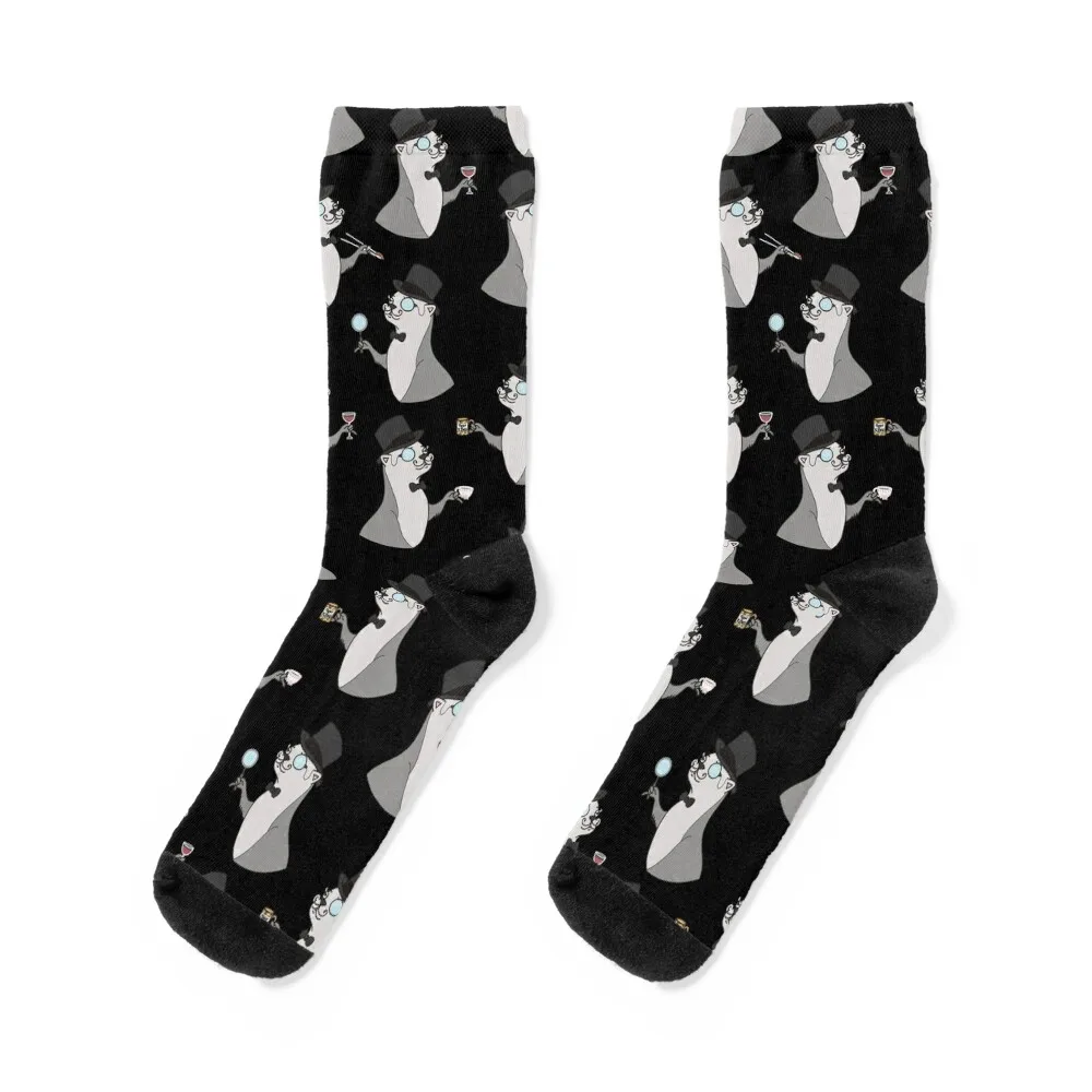 Sir Otter pattern, otter illustration Socks cartoon heated Male Socks Women's