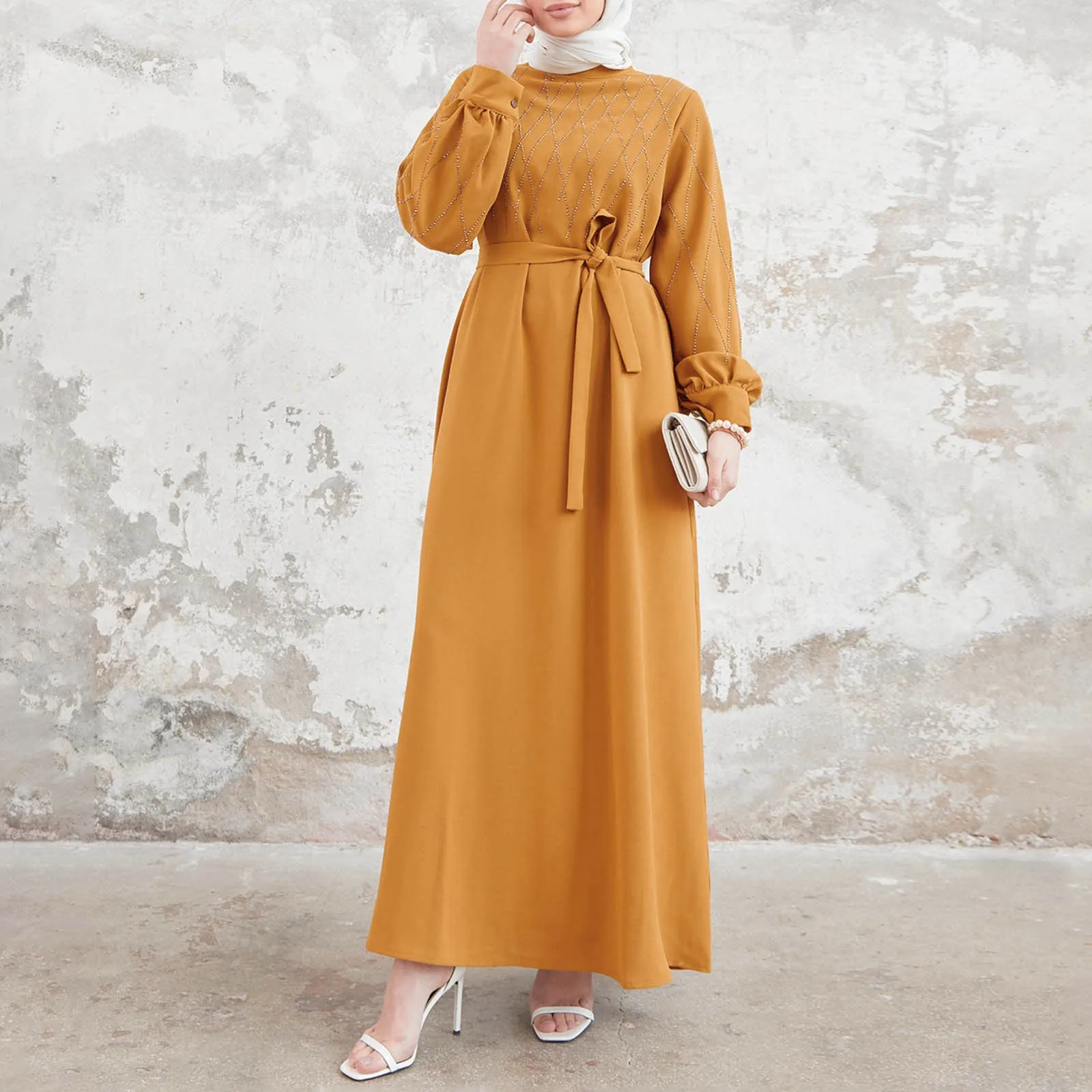 Ramadan Eid Dubai Elegant Abaya Kebaya Islam Muslim Kaftan Modest Dress For Women Robe Musulmane Caftan Marocain Femme Vestidos