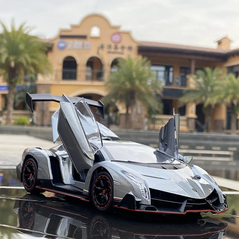 1:32 Veneno Alloy Sports Car Model Diecasts & Toy Vehicles Metal Car Model Simulation Sound and Light Collection Toy Gift