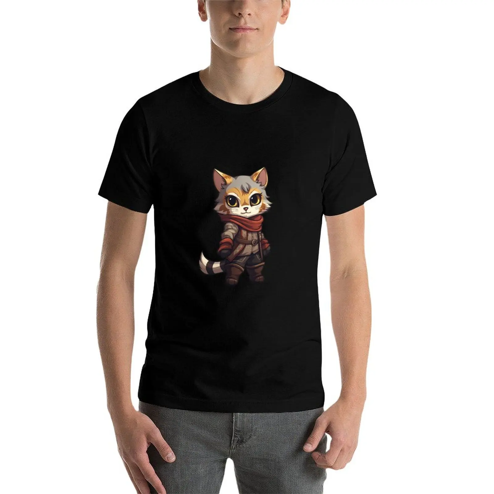 D & D Tabaxi Rogue تي شيرت قمصان جرافيك فاخرة تي شيرت سامية لصبي سليم صالح تي شيرت للرجال