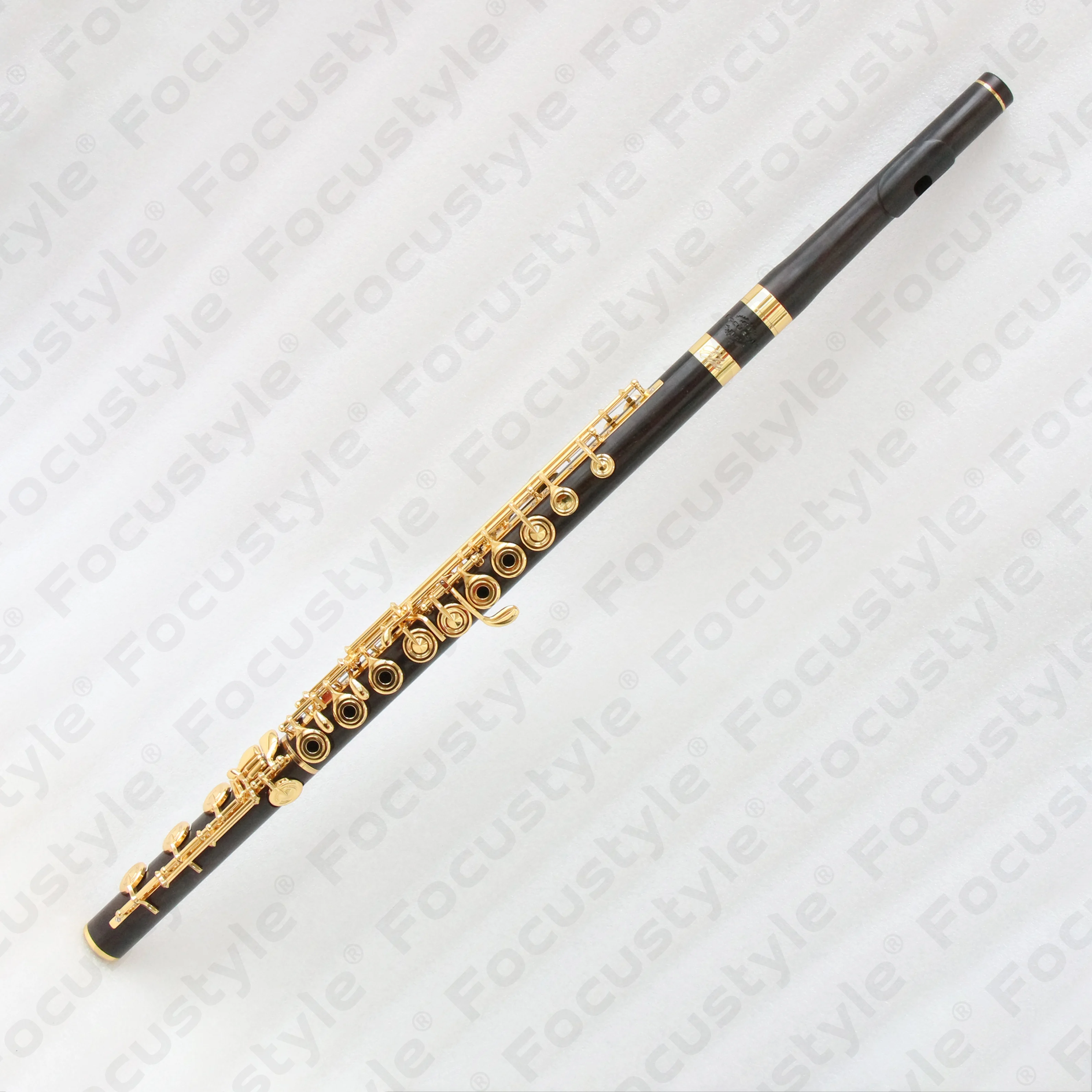 

High Quality Ebony Flute Gold Plated Wooden Flute Chinese Factory Transverse Flute