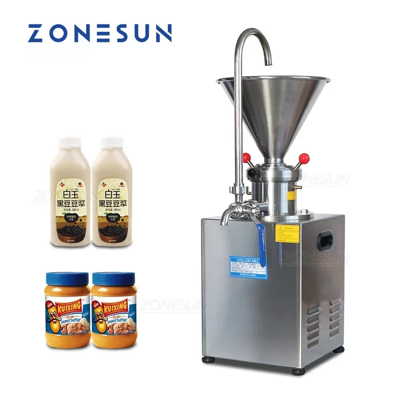 ZONESUN Colloid Stainless Steel Grinding Machine Refiner for Berry Jam Peanut Butter Mill Colloidal Machine