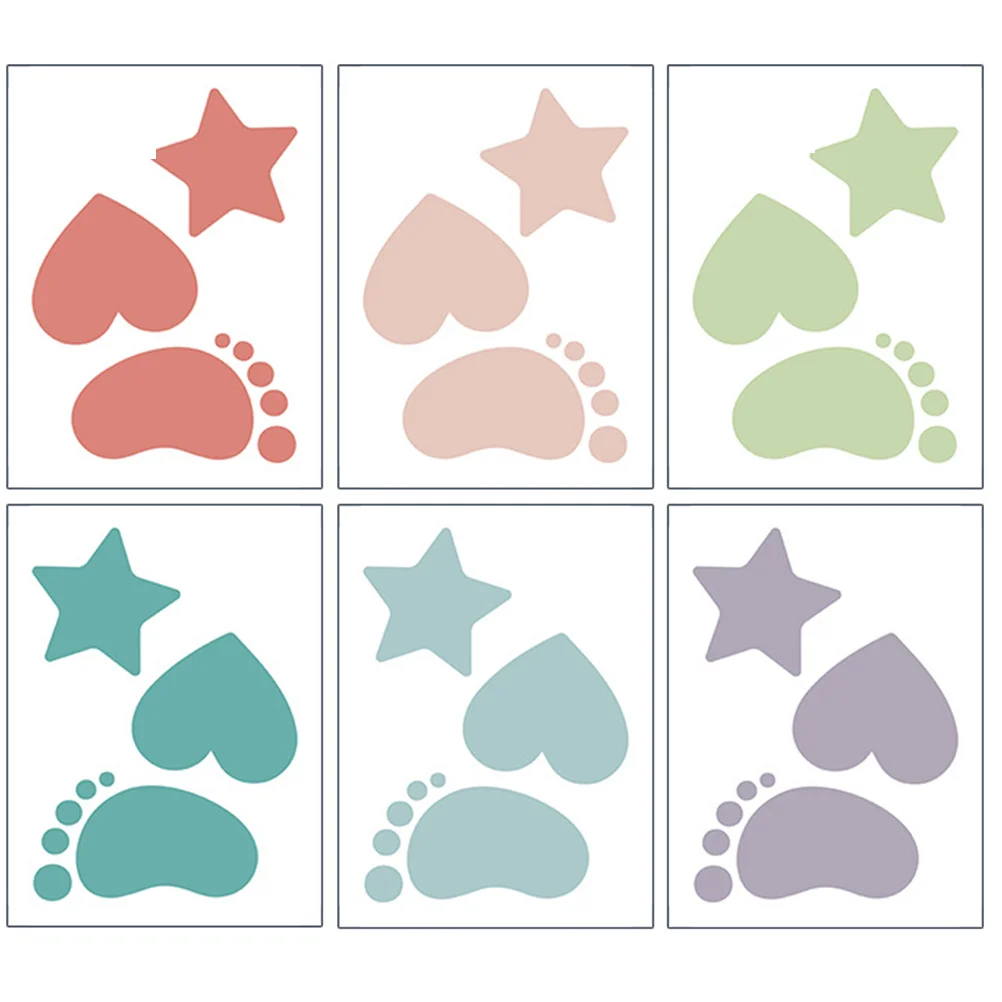 

6 Sheets Stickers for Toddlers Non Slip Bathtub Bathroom Decor Decorative Movable Shower Floor Non-slip Anti-slip Grip