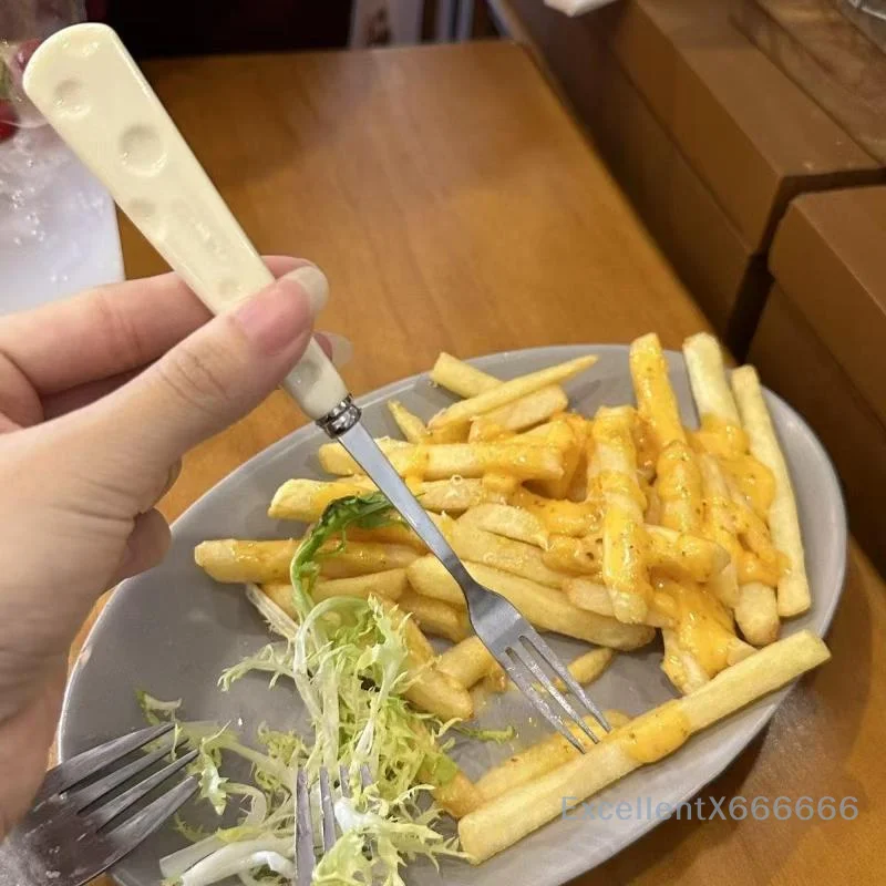

3/6/10pcs 304 Stainless Steel Fruit Fork Dessert Cake Forks Salad Fork For Party Kitchen Tableware