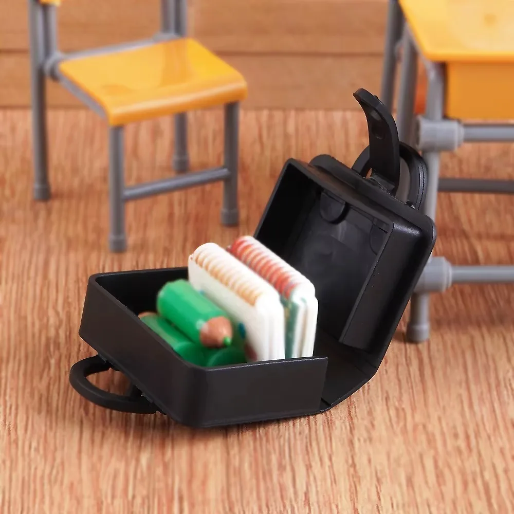 1 Zestaw Miniaturowe Tornistry Szkolne Krzesła Meble Plastikowy Mini Zestaw Szkolny DIY Model Klasy Akcesoria do Domku dla Lalek