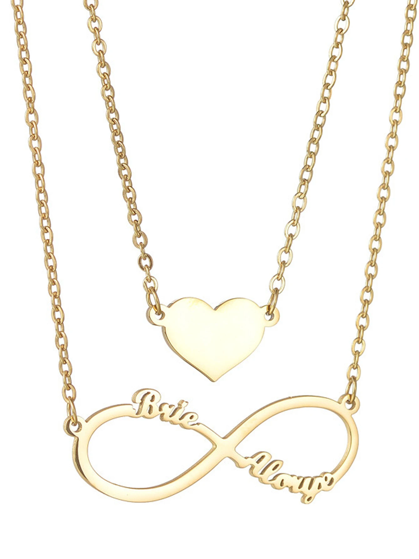 Custom Engraved Stainless Steel Name Necklace Pendant, Personalized