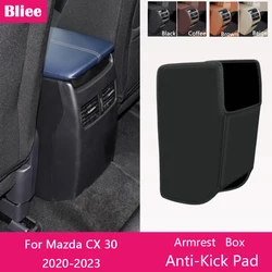 For Mazda CX 30 CX-30 CX30 2020 2021-2023 Rear Armrest Box Anti Kick Pad Microfiber Leather Protection Cover Mat Car Accessories