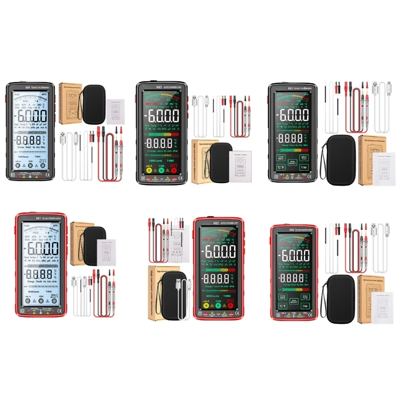 

Rechargeable Detector Multimeter AC-DC Volt-Current Resistance Capacitance Diode Live-Wire Temperature Tester Flashlight