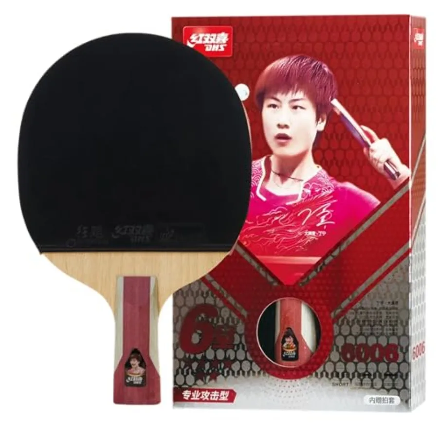 

Sports 6 Star Table Tennis Racket H6006 - Penhold, ITTF Approved Paddle, Advanced, 5 Ply Wood, Thicker Core, Hurricane 3 and Ti