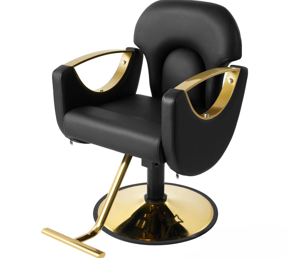 Hair salon chairs, gold beauty chairs