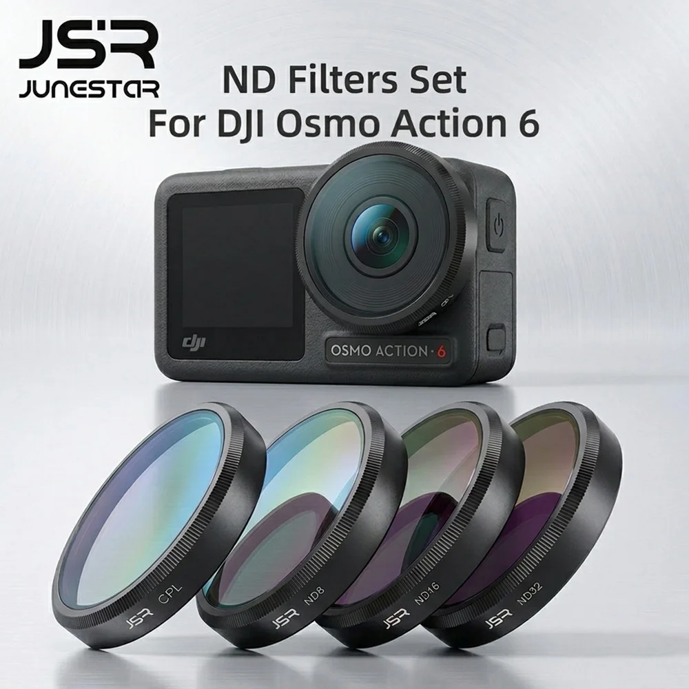 

JSR ND Filter DJI Osmo Action 6 DJI ND Filter CPL ND8 ND16 ND32 Optical Lens Filter Set Action For Outdoor Video Shooting