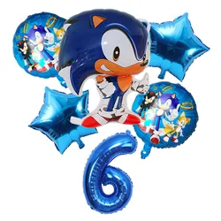 Sonic Birthday Number Balloon Set for Boys Balloons Suit Party Supplies Foil Ballon Decor Tools Baby Shower Photo Props Gifts