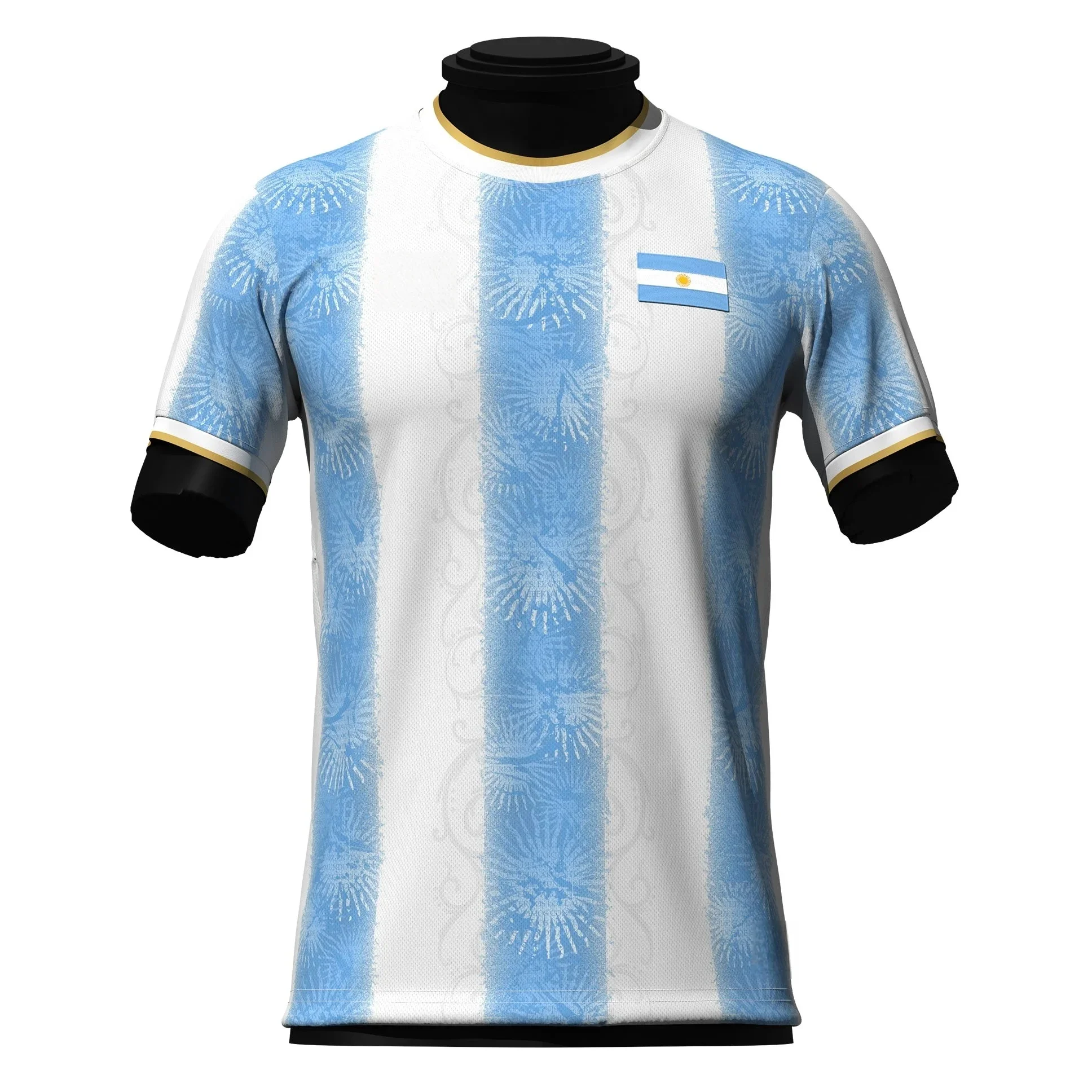2026 New Quick Drying Argentina National Theme Football Shirt, Sports Training, Fan Surrounding T-shirt for Men Family Matching