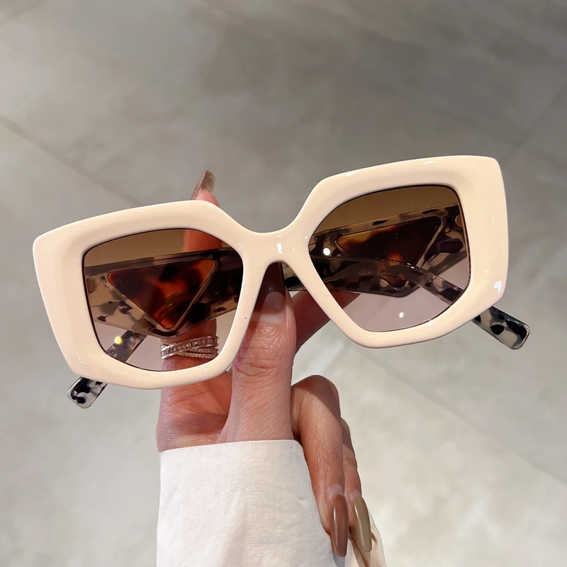 KAMMPT Oversized Vintage Sunglasses Women Fashion Irregular Gradient Shades Eyewear Trendy Luxury Brand Design UV400 Sun Glasses