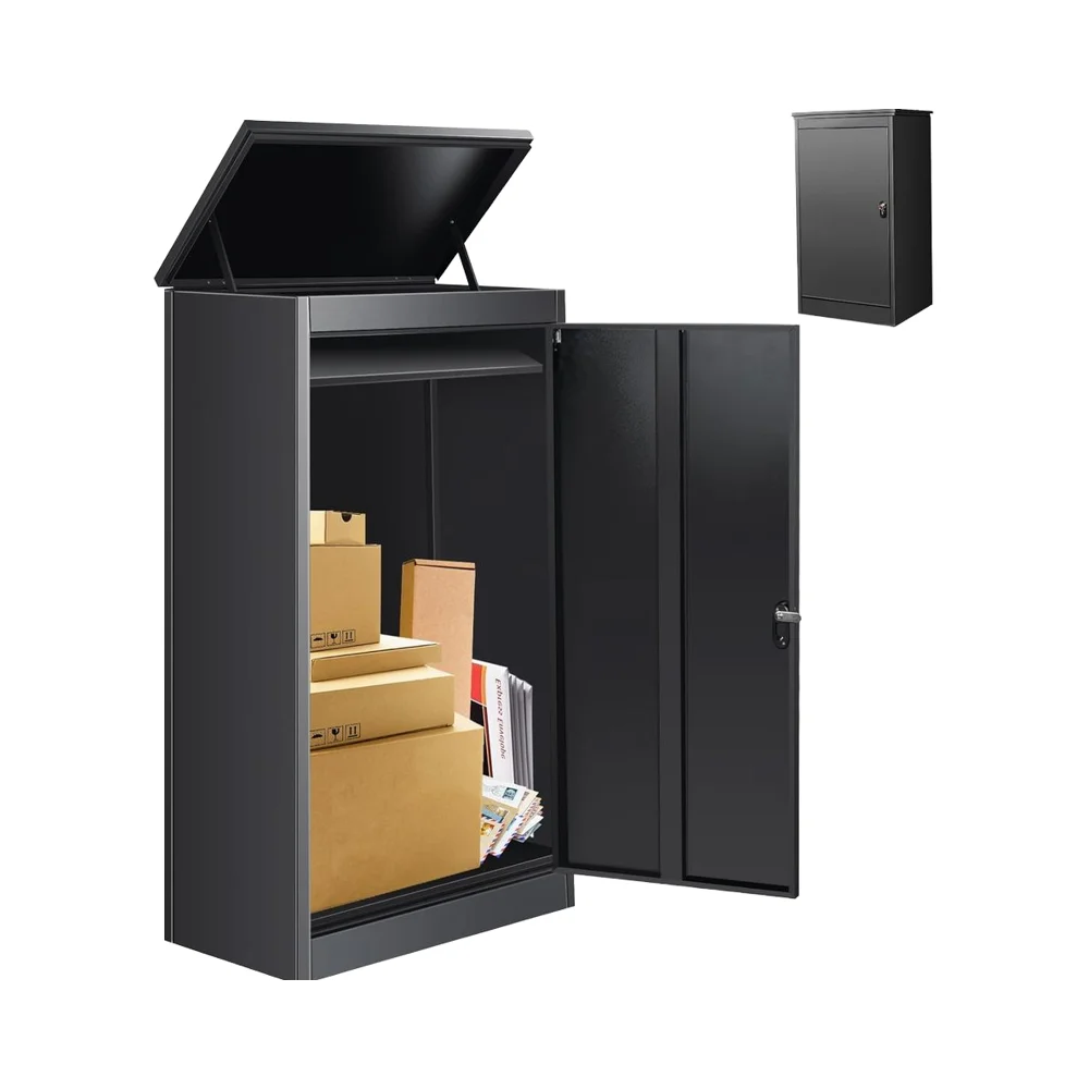 

Extra Large Waterproof Galvanized Steel Mailbox Secure Anti-Theft Package Delivery Box Drop Feature Outdoor Porch Storage