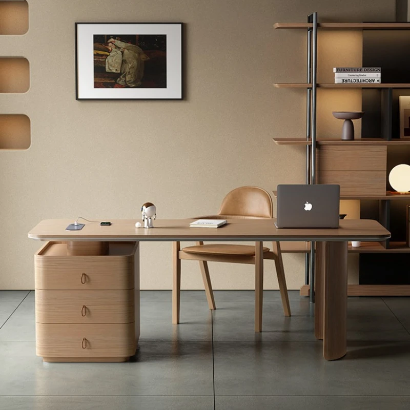 Bedroom Advanced Office Desks Minimalist Design Luxury Retro Wood Office Desks Italian Style Furniture Schreibtisch Ls40bgz