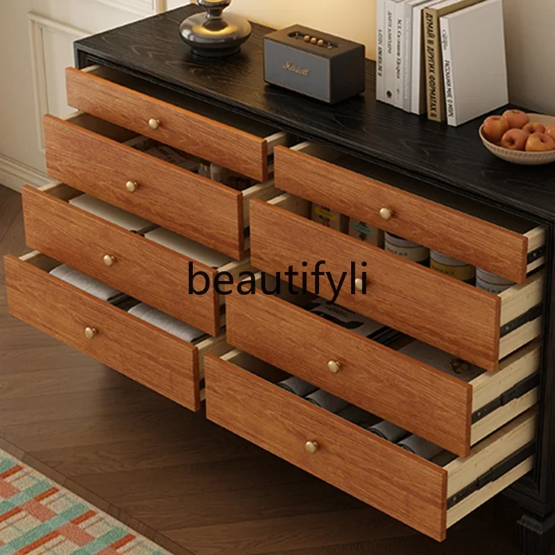 

Asmt14 New Solid wood chest light luxury locker large capacity wall storage cabinet