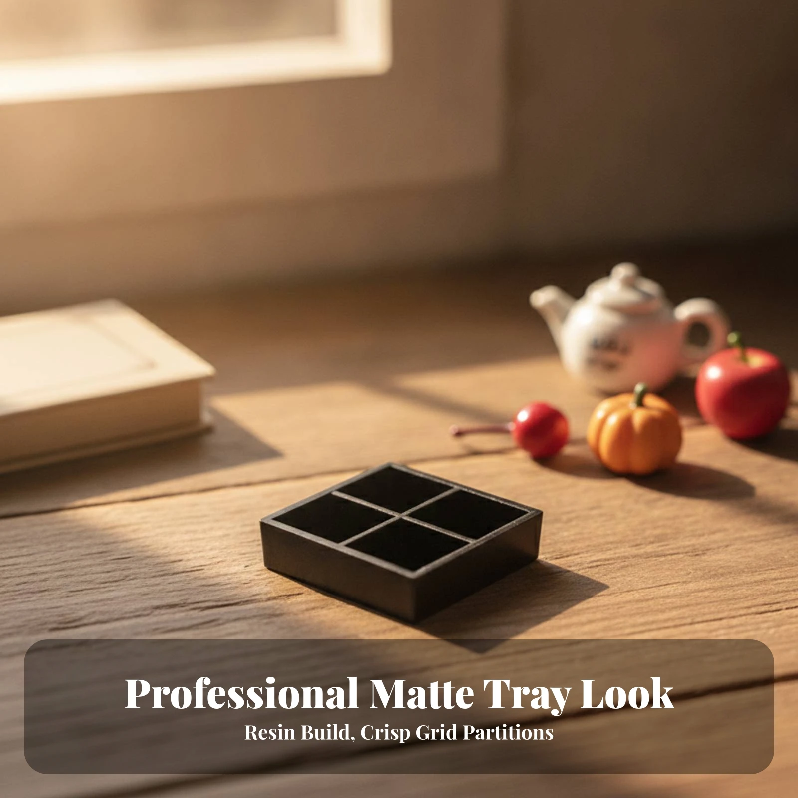 Dollhouse Food Display Tray Resin Miniature Square Tray Tableware Dish Exquisite Decorations 3D
