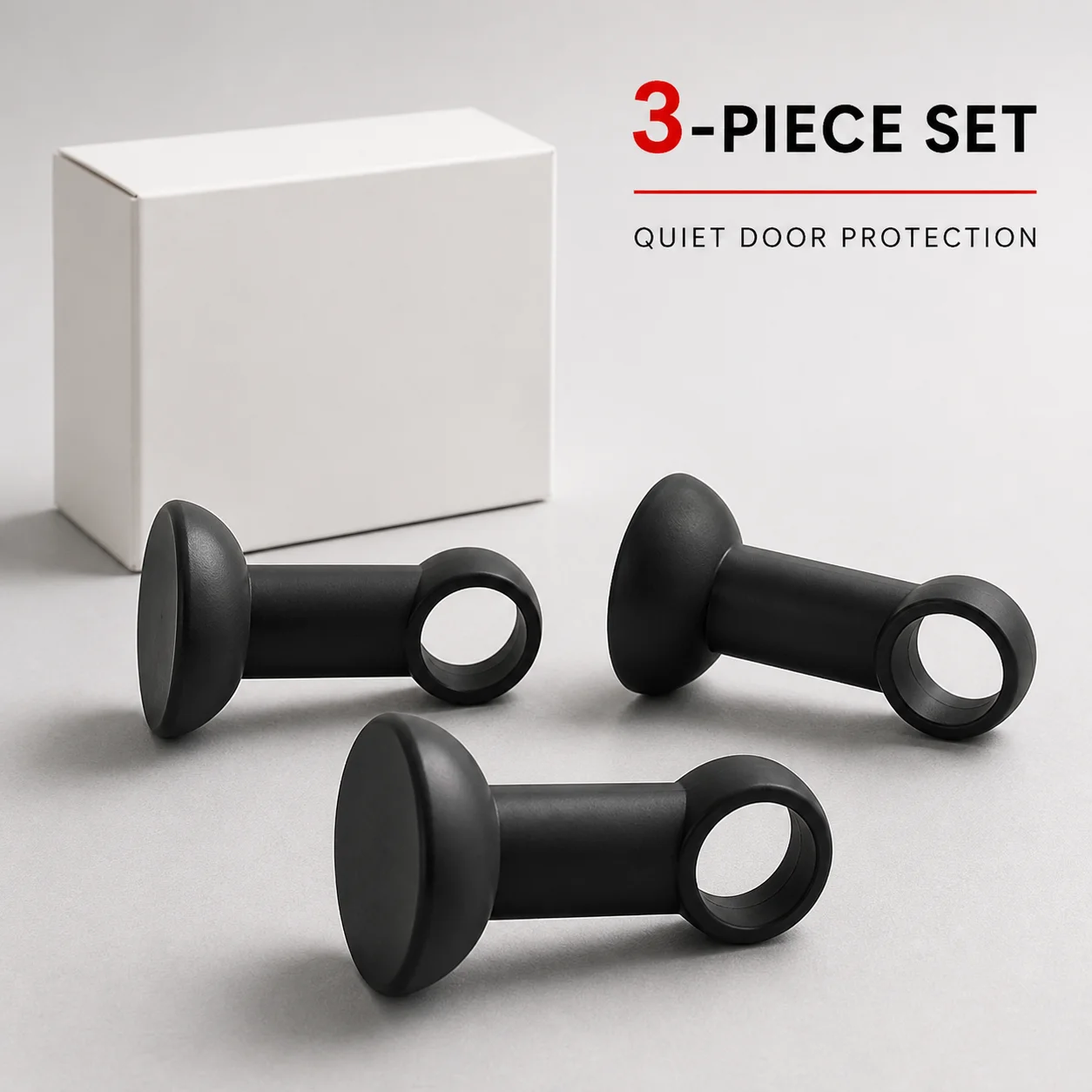 Door Stopper Rubber - 3-Pack Pelindung Dinding Pegangan Pintu Silikon,