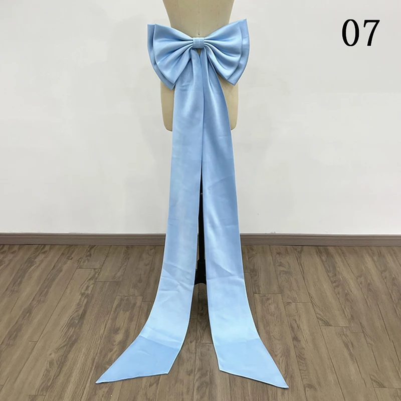 Satin Trailing Bowknot Detachable Elegant Wedding Dress Extra Large Bowknot Catwalk Performance Lolita Cosplay Decor Accessories
