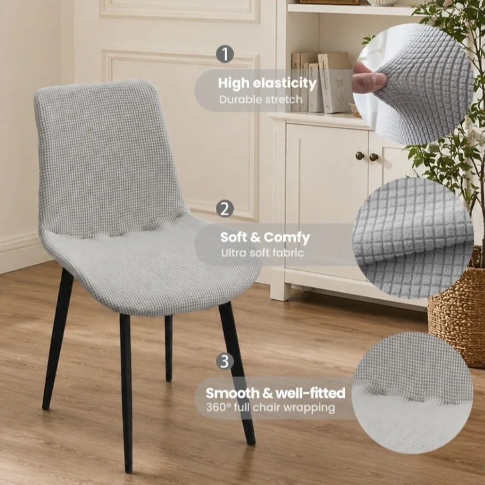 Minimalist Removable Shell Chair Cover Elastic Thicken Dining Chair Cover Decorative Soft Seat Cover Bar