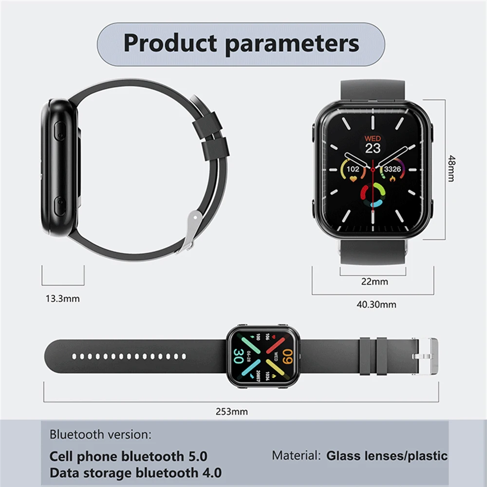 2 in 1 TWS 이어폰 내장 스마트워치 남녀 스포츠 스마트워치 방수 BT 통화 음악 심박수 건강 모니터링