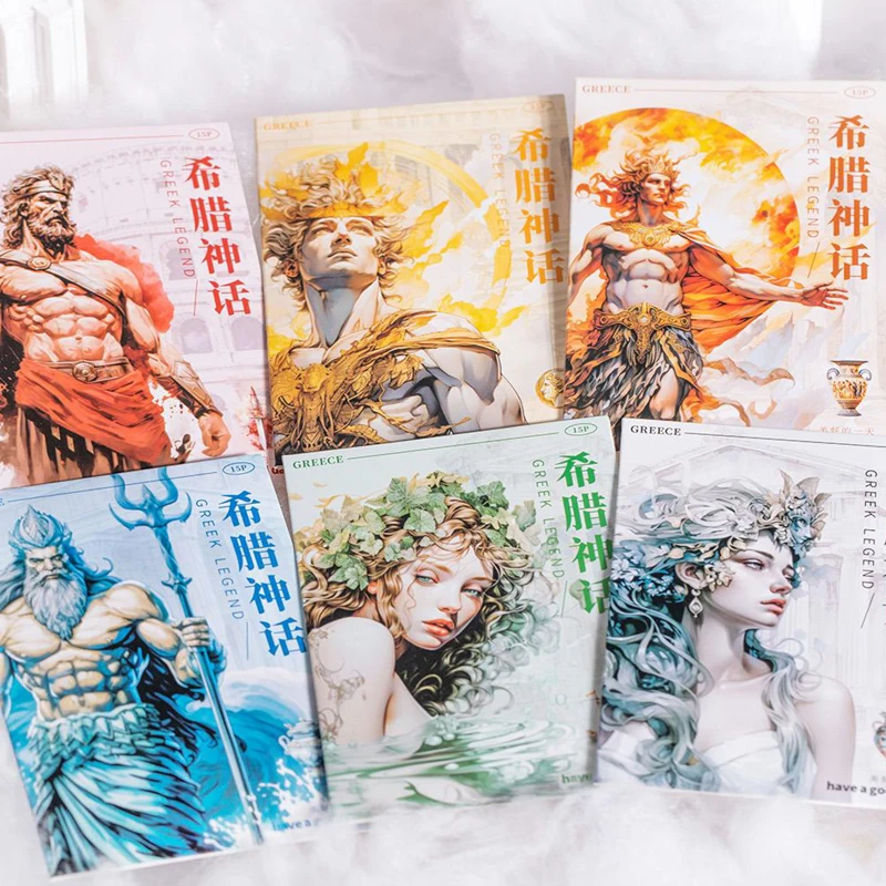 

Mr. Paper, 6 Styles Greek Mythology Series Scenic Sticker Pack, DIY Handbook Stickers，kawaii stationery