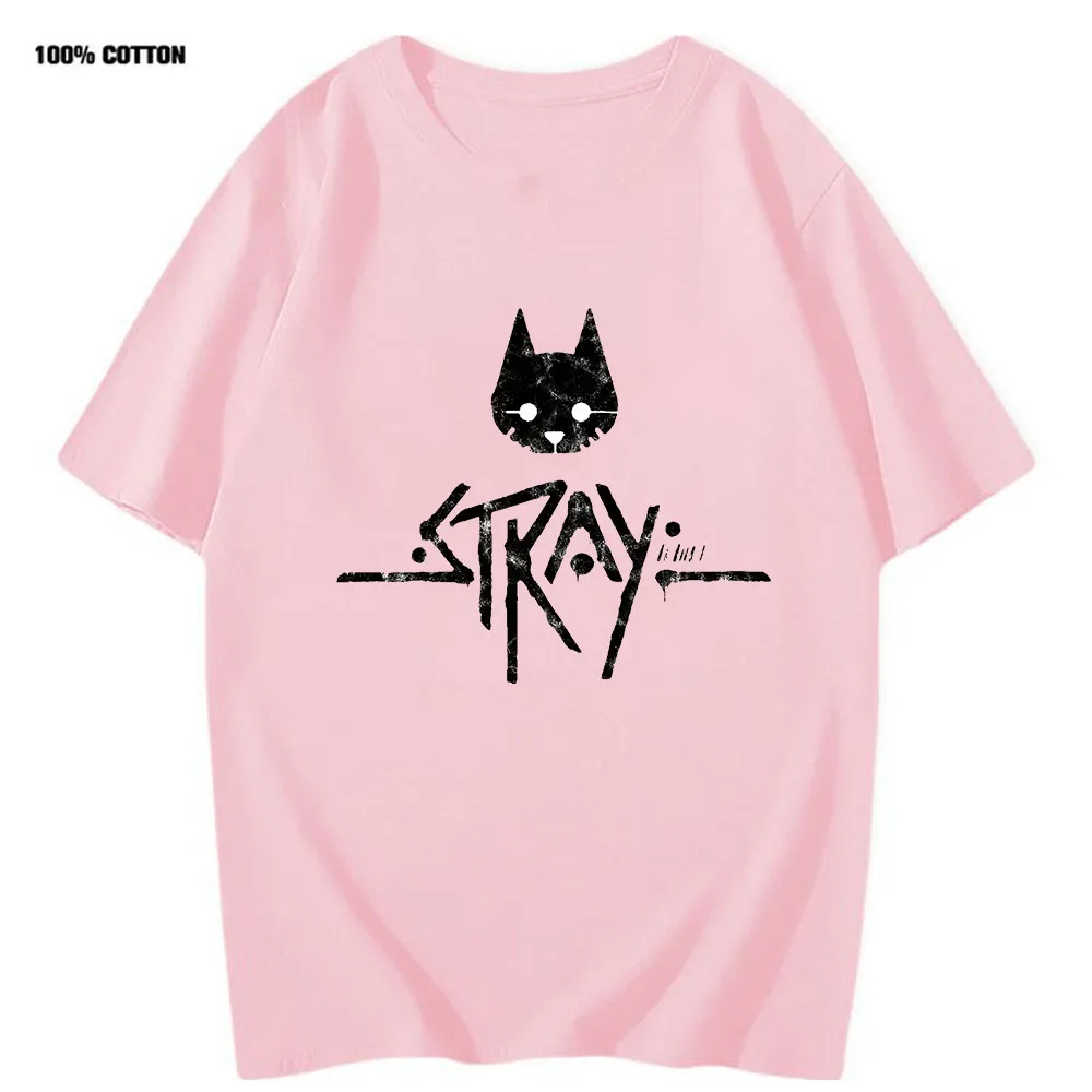 Stray Cat Game T Shirt Women Clothes 100%Cotton Men Unisex Casual Female Harajuku Camisas Streetwear Short Sleeve Tee Game Shirt