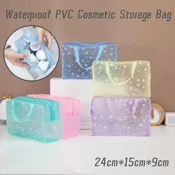 5 Color Waterproof PVC Cosmetic Storage Bag Women Transparent Organizer for Makeup Pouch Compression Travelling Bath Bags