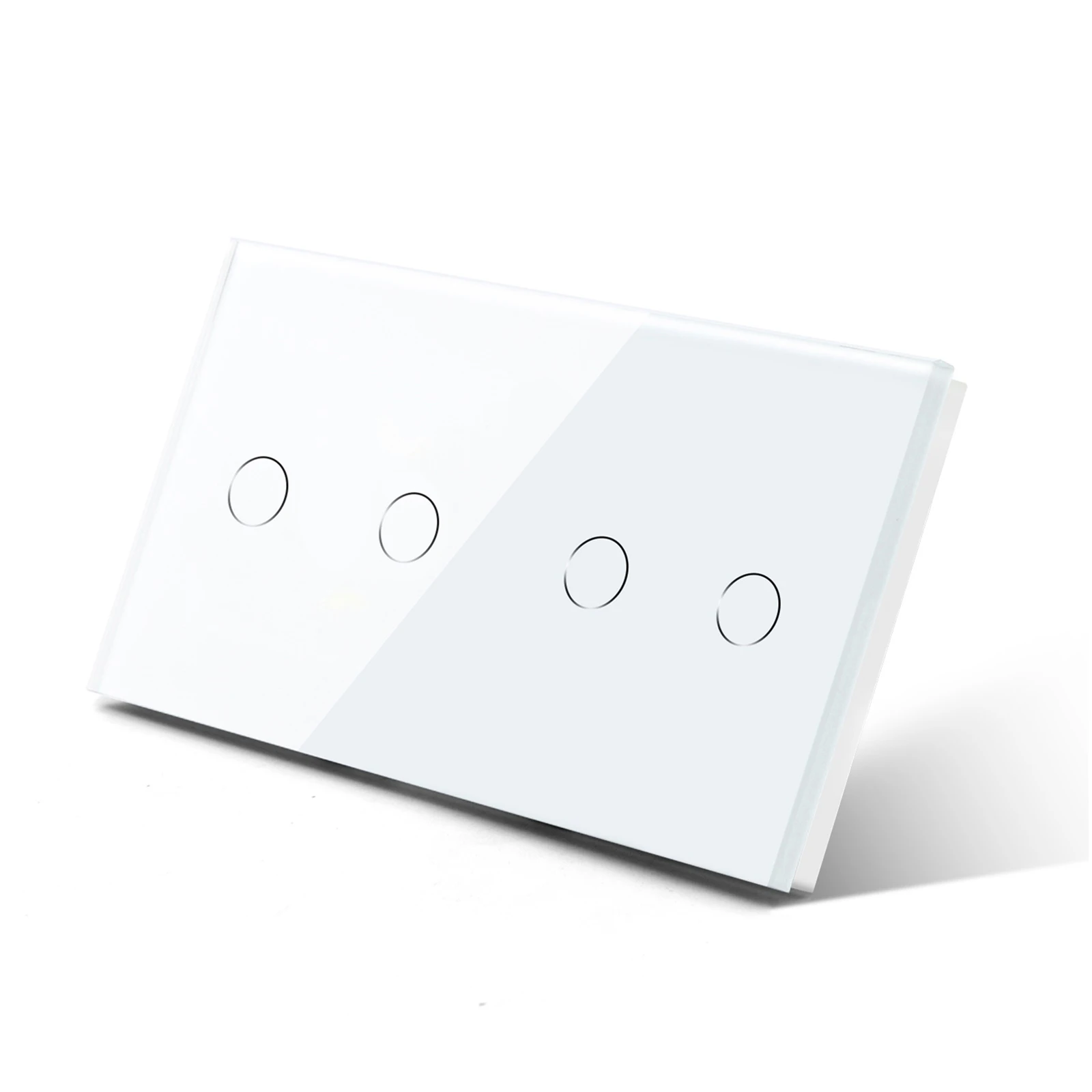 BSEED Touch Lichtschakelaars LED-achtergrondverlichting EU-wandcontactdozen Schakelaars Glazen paneel Max. belasting 300W 1/2/3-voudig 1-weg LED-lichtschakelaars
