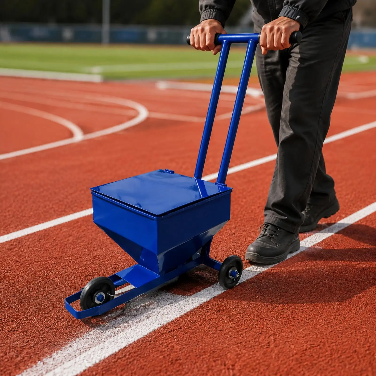 Wheeled Powder Line-Marking Cart Outdoor Powder Dispensing Marking Cart for Grounds Upkeep Workers, Construction Sites,