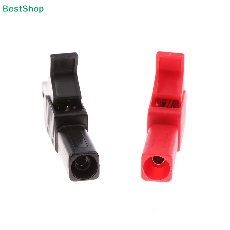 ★1Pair Red+Black CATIII 1000V 32A Crocodile Clips Full Insulated Copper Alligator Clip Test Lead for Megger