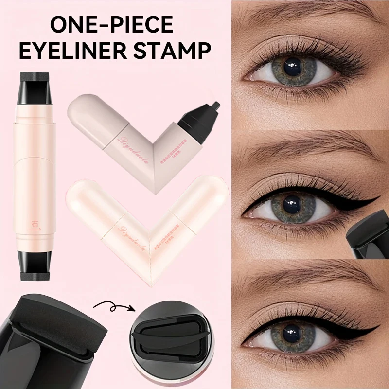 Rotating Eyeliner Stamp Pen, Waterproof, Sweat-Resistant, One-Touch Application Liquid Eyeliner, Smudge-Proof, Daily Makeup