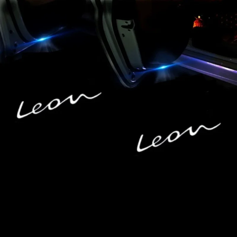 

2PCS Race Racing Flag Car Door Welcome Lights Laser Projector Logo Lamp Wireless Sensing For SEAT Cupra Ibiza Leon Ateca Arona