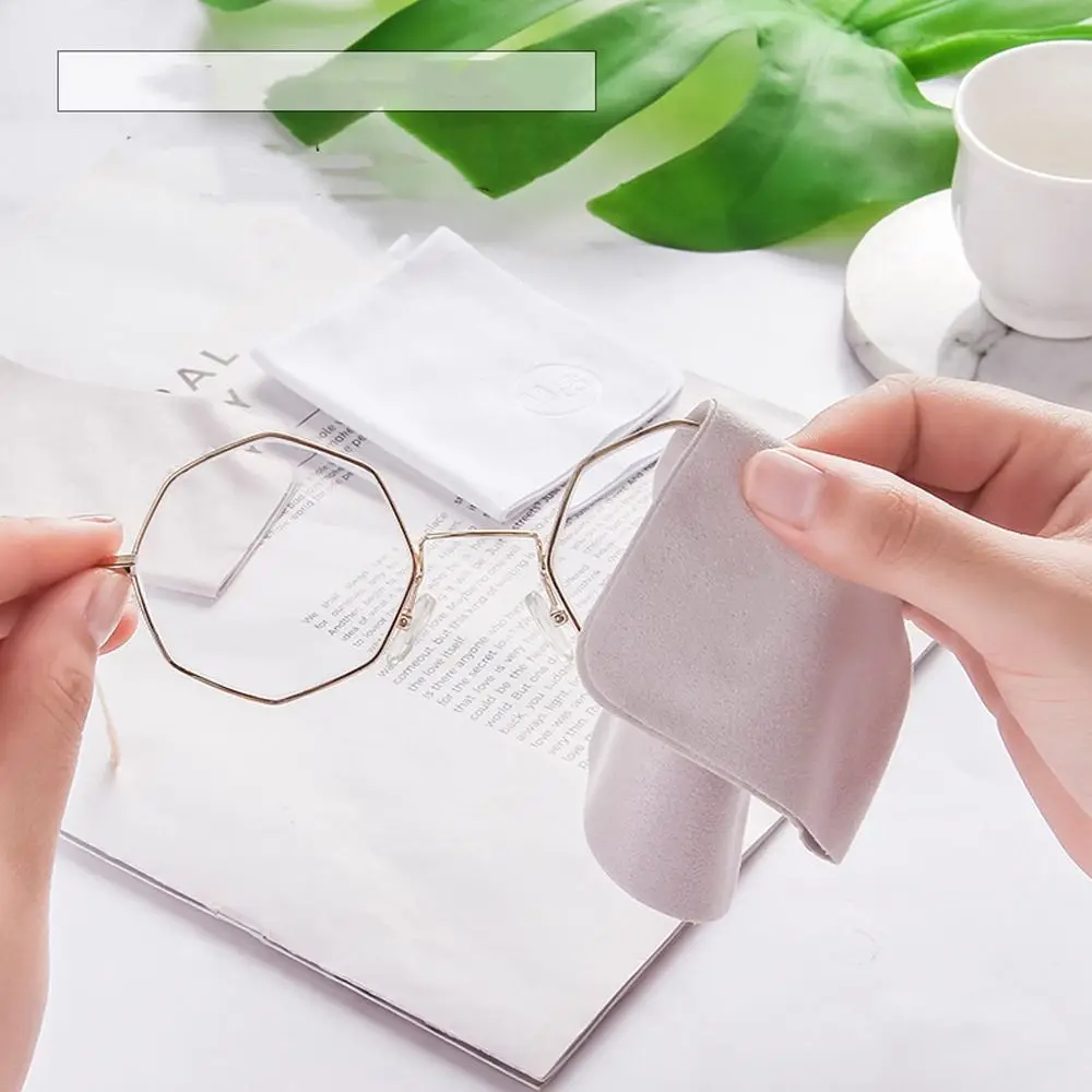 

10Pcs Letter Glasses Cleaner Cloth Soft Solid Color Lens Cleaner Cloth Suede Lens Phone Screen Sunglasses Cleaning Wipes