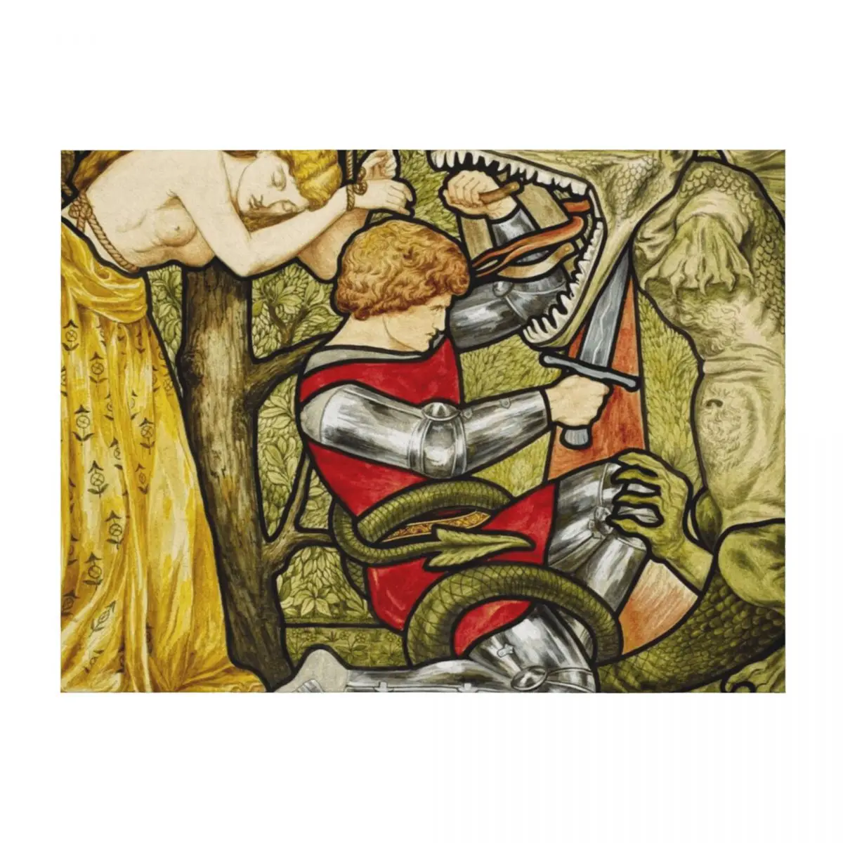 

St George Slaying the Dragon Throw Blanket Soft Beds Plush warm winter Luxury Blankets