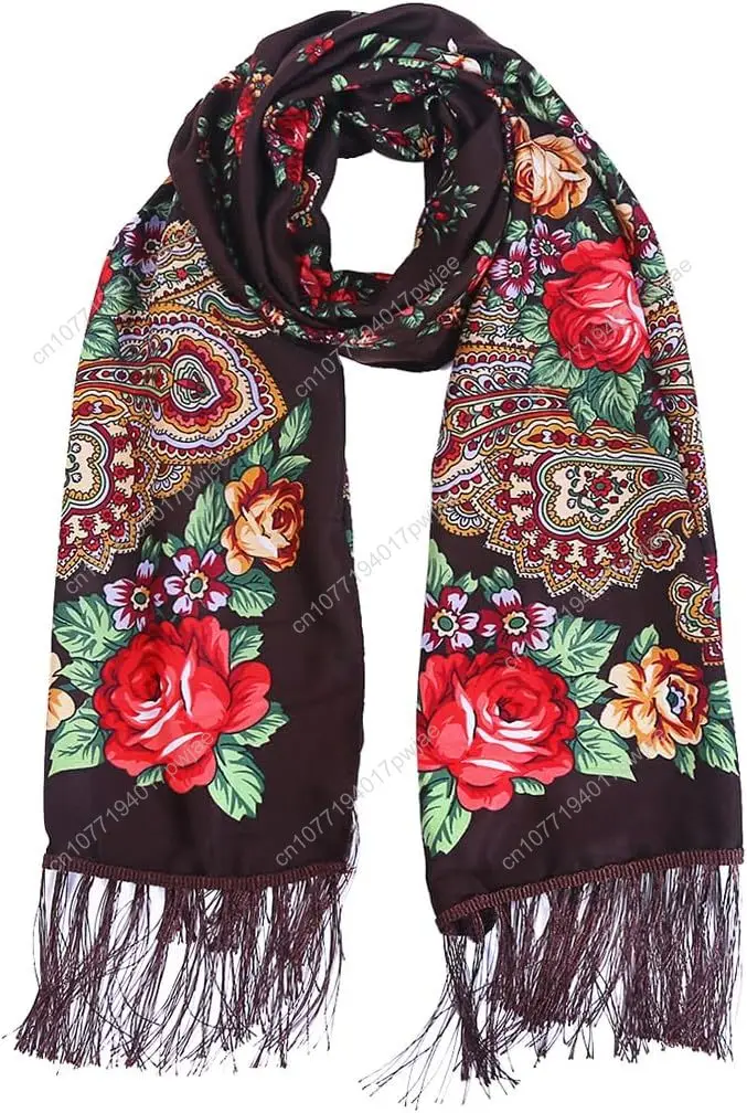 

Gudessly Traditional Tassel Exotic Wrap Printed Scarf for Women Warm Soft Large Long Rectangular Fashion Scarves