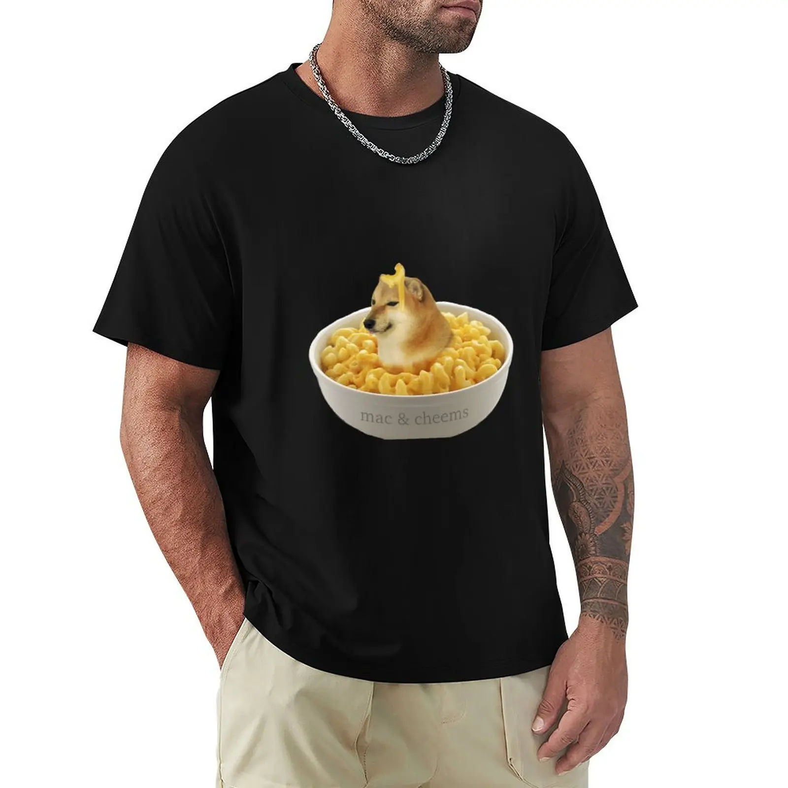 

bowl of mac and cheems T-Shirt blanks quick-drying men t shirts high quality