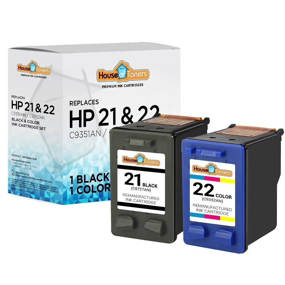 

2 PACK for HP 21/22 Ink Cartridge Combo for Officejet J3650 J3680 4315 Printers