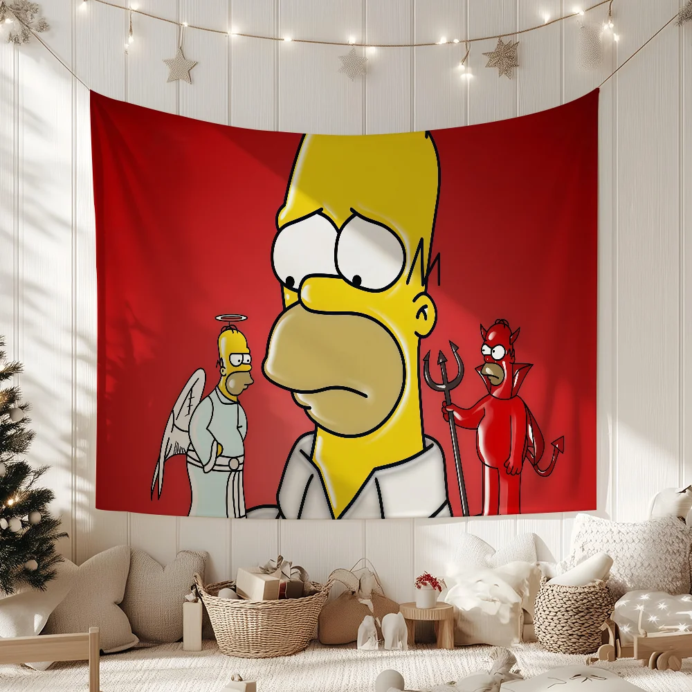Cartoon The S-Simpsons Flag For Garden Party Living Room Home Wall Decor Banner Bedroom Outdoor Tapestry