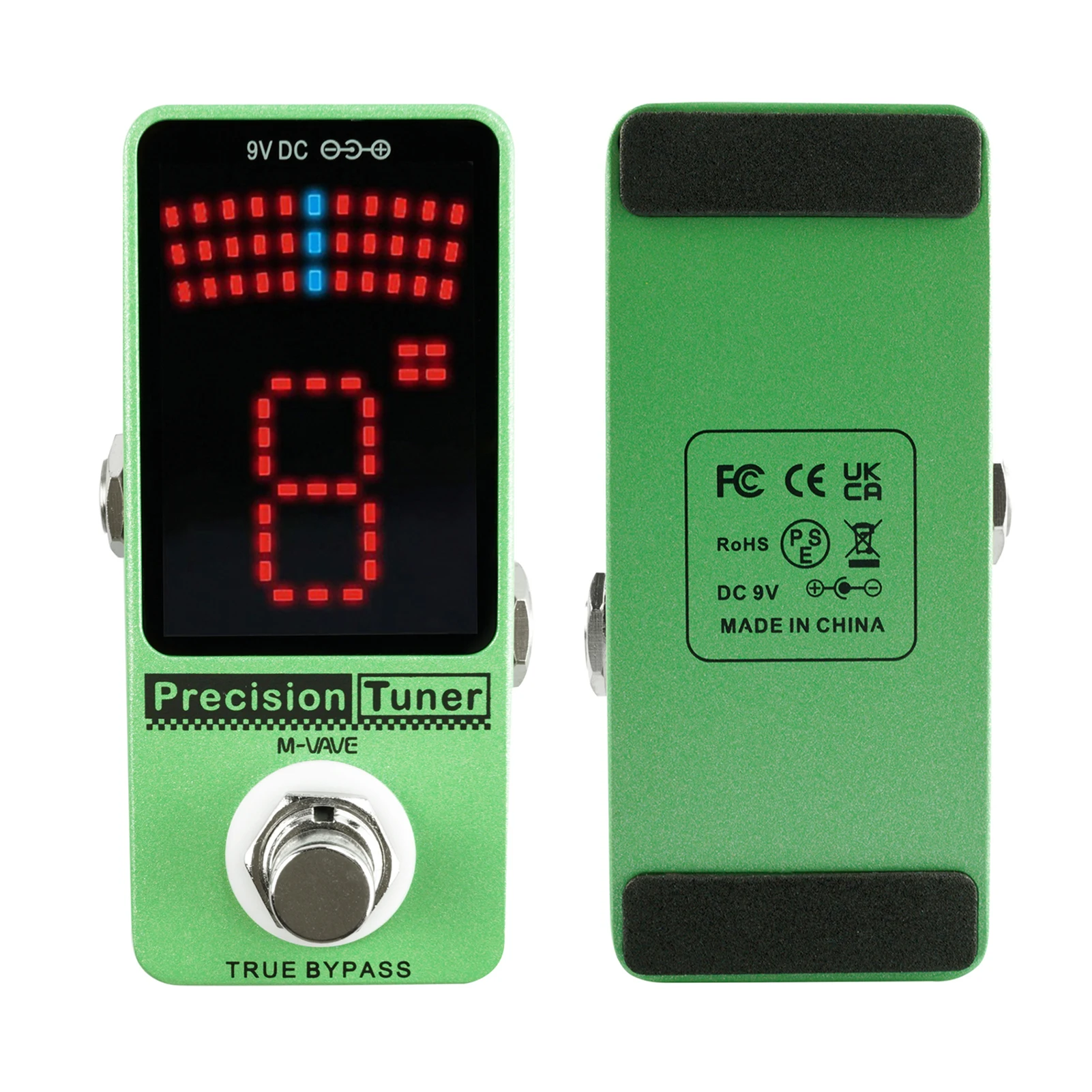 M-VAVE Precision Tuner Pedal LED Display with True Bypass for Chromatic Guitar Bass