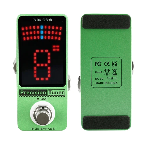 Imagen 1 del producto Pantalla LED de pedal afinador de precisión M-VAVE con bypass verdadero para bajo de guitarra cromática