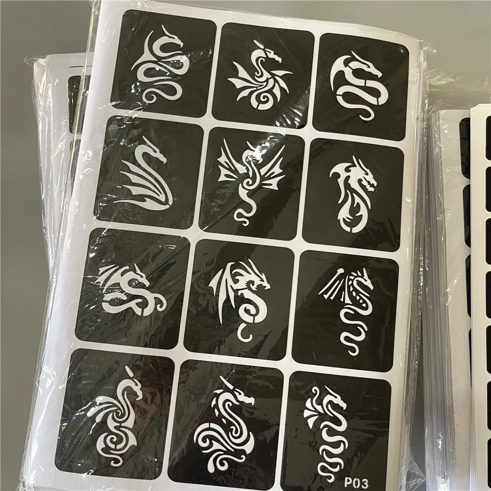 

20/40 листов аэрограф блестящий трафарет для татуировки для женщин и девочек, детский шаблон для рисования, маленький цветок, бабочка, мультяшный трафарет для татуировки