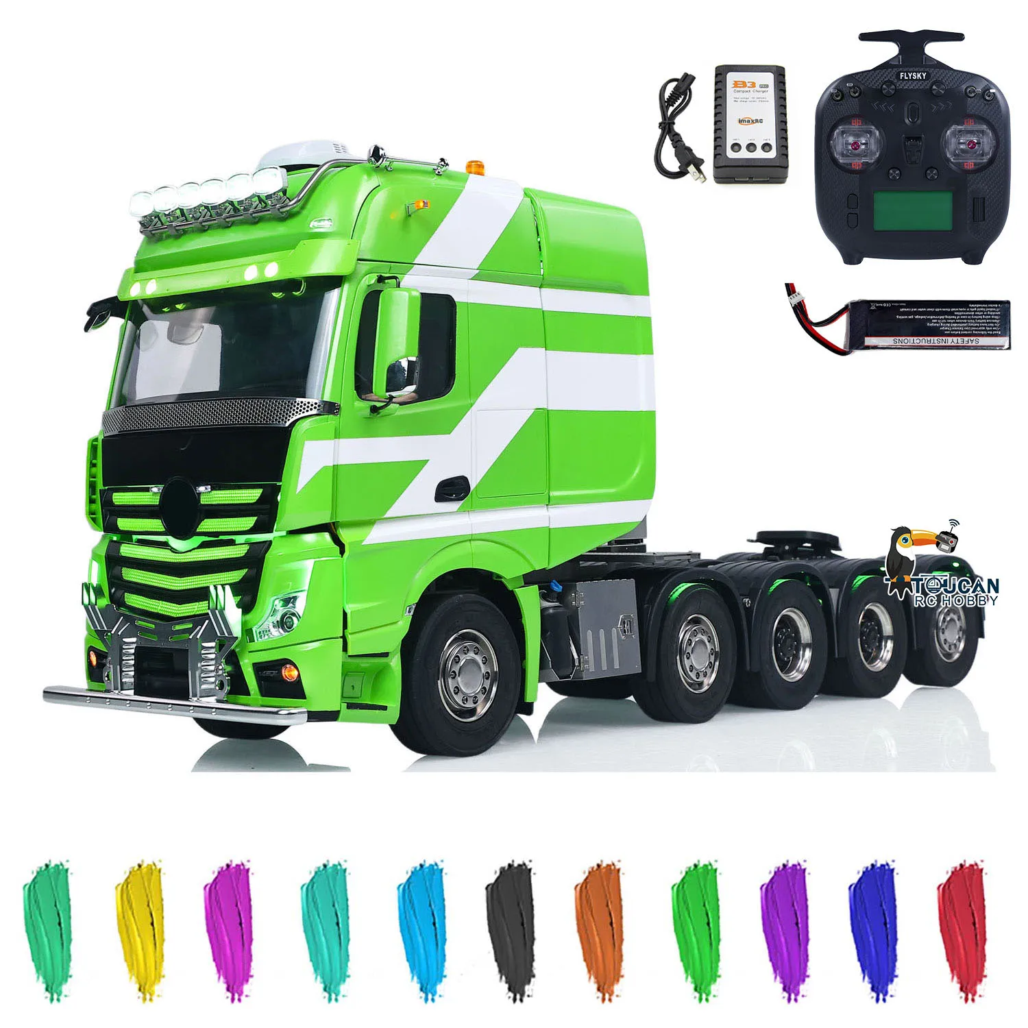 Unitru-01 1/14 10*10 3363  RC Tractor Truck Remote Control Vehicle Car TOUCAN Metal Chassis Smoke Differential Lock RTR Light