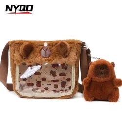 Cartoon Capybara Plush Dolphin Backpack Women Casual Handbag Girl Shoulder Crossbody Ita Bag Рюкзак Школьный Mochilas Infantiles