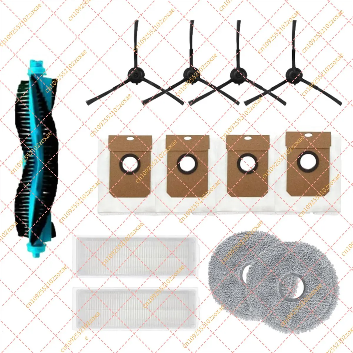 Pièces de rechange pour aspirateur robot Cecotec Conga 11090 Spin Revolution : brosse latérale, filtre, serpillière, sac à poussière