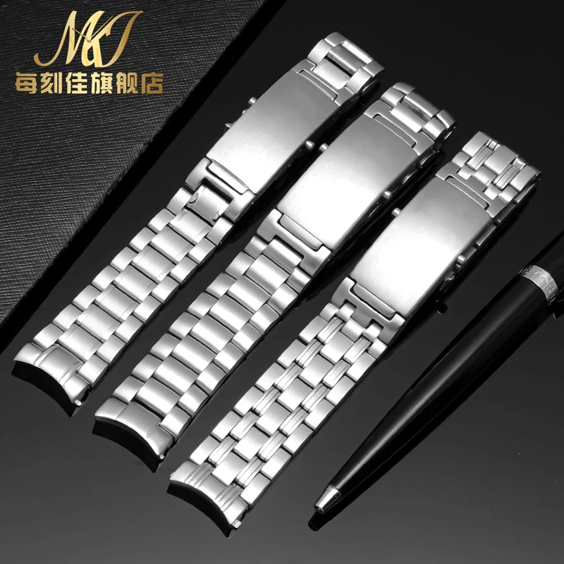 18mm 20mm 22mm Silver Stainless Steel Watch Strap for Omega New Seamaster 300 Speedmaster Planet Ocean WatchBand Men\'s  Bracelet