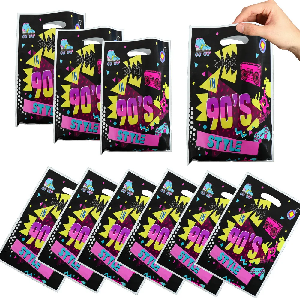 HipHop Disco Party Gift Bag Vintage Disco Music Rock Dancing Theme Party Gift Box Packing Backpack Candy Kraft Storage Accessory