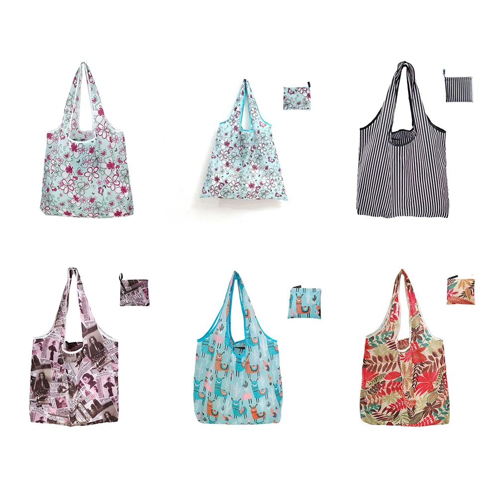 1PC  46*60*8cm A Variety of Styles Foldable Shopping Bags Flower Cloth Square Bag Large Recyclable Shopping Bag