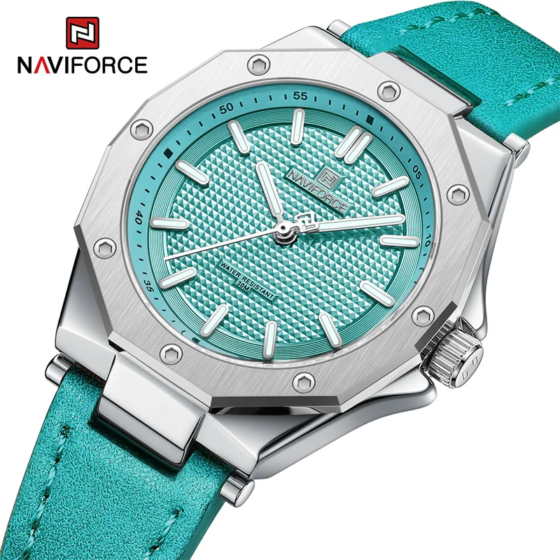 NAVIFORCE Quartz Leather Bracelet Luxury Women Simple Popular Lady Watch Waterproof Women Wathches Female Watch Reloj Mujer